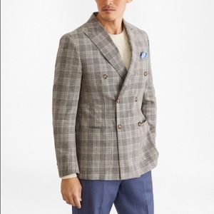 Regent Fit Double-Breasted Check Sport Coat